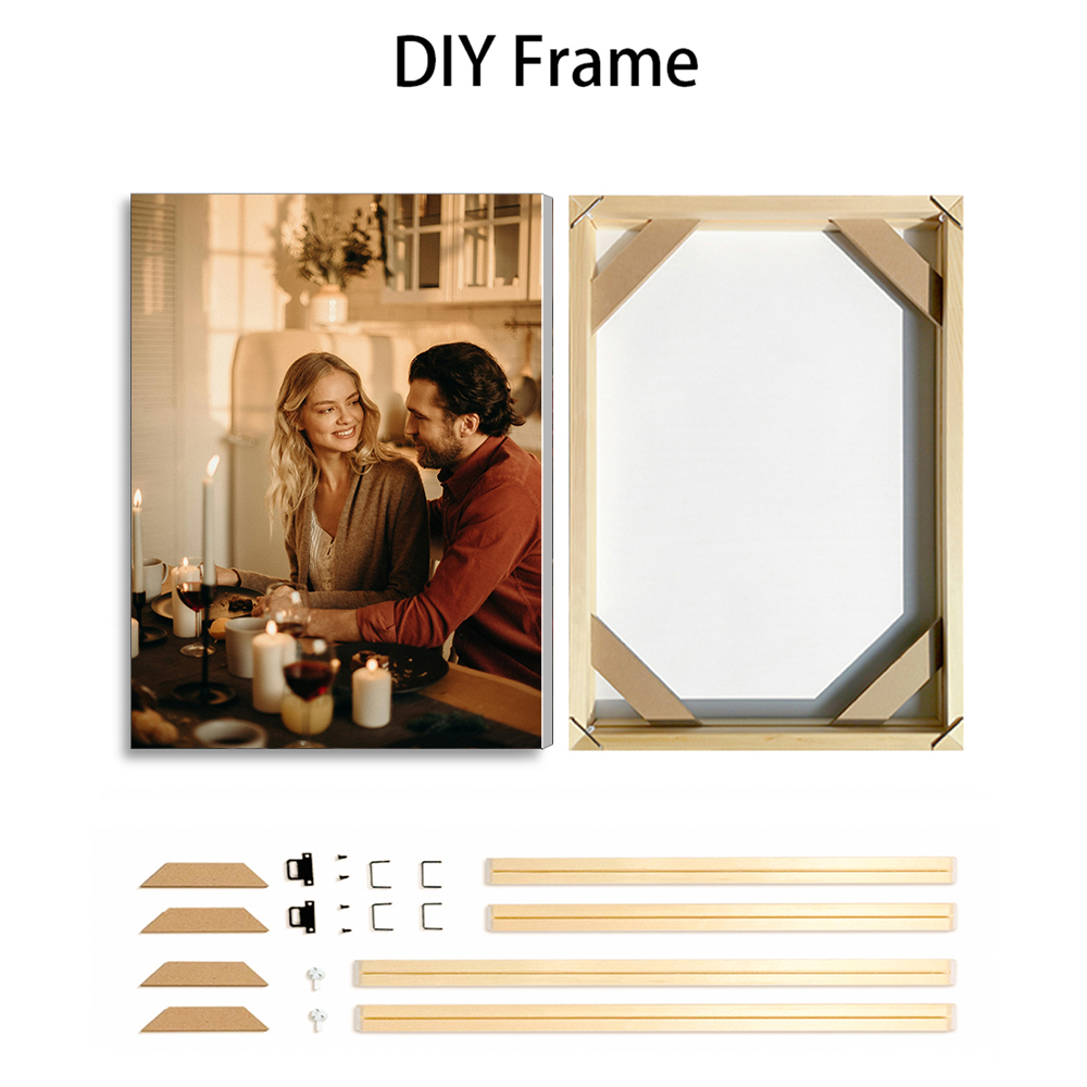 1 Pc Custom Photos with DIY Wo - Engraved Wood Frame ulasan dan harga