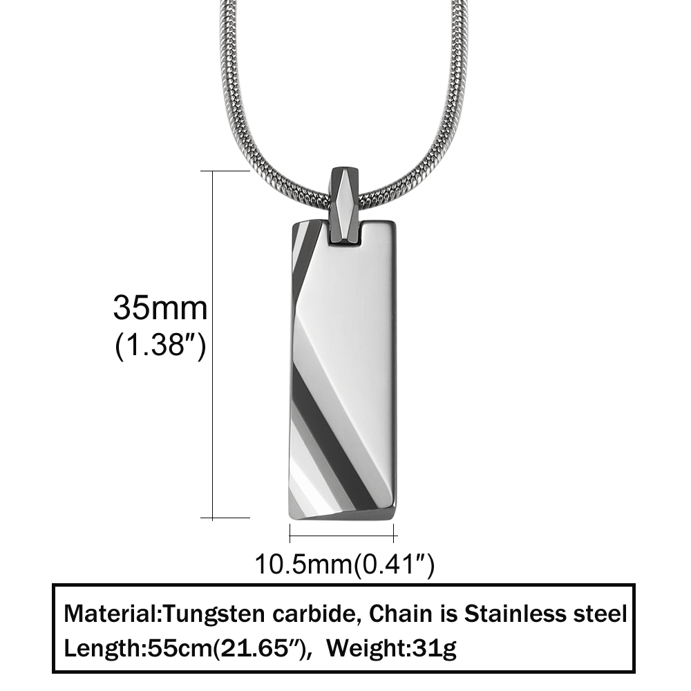 Tungsten Carbide Pendants Men  - Name Necklace Custom ulasan dan harga
