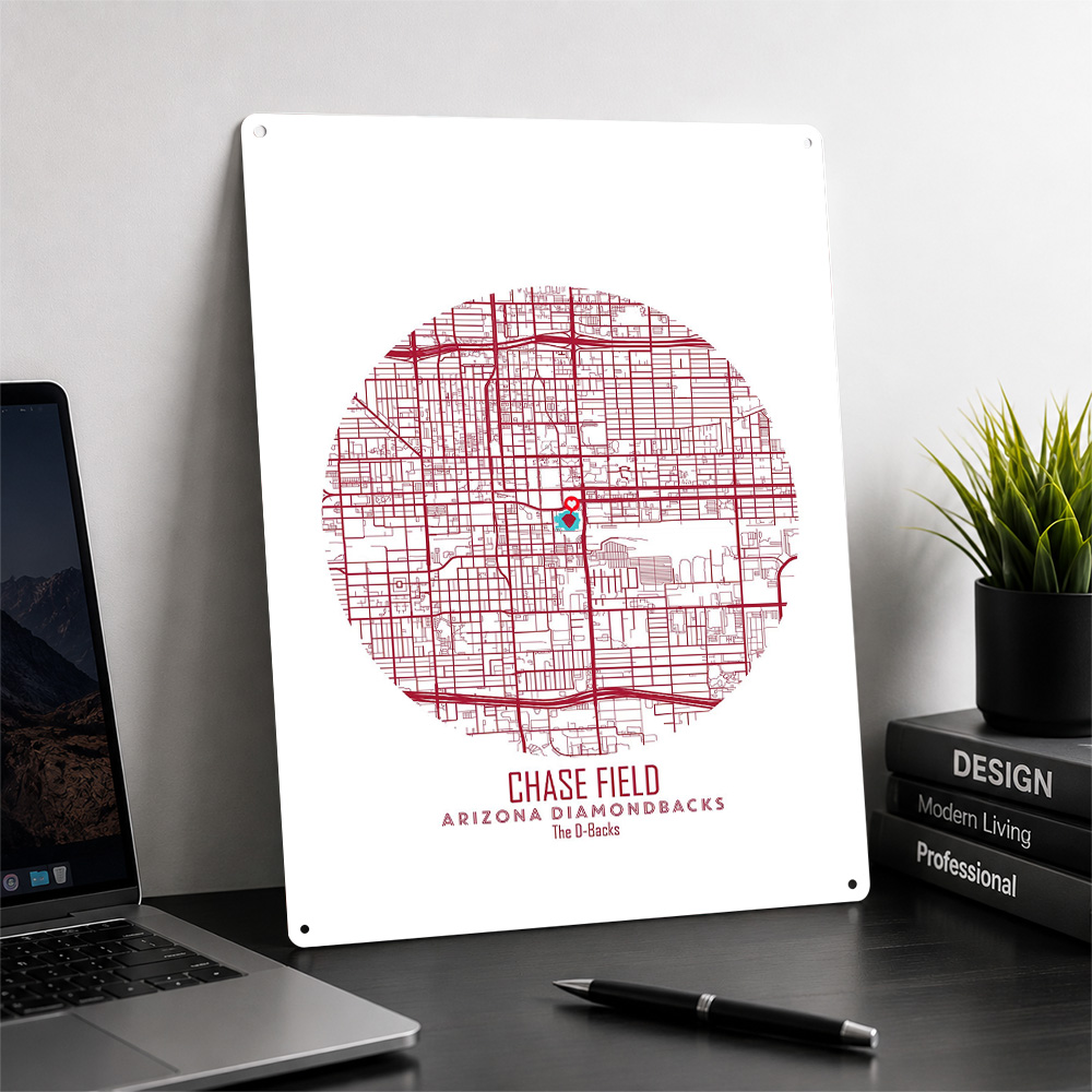 Chase Field Stadium Map Metal  - Custom Map Poster ulasan dan harga