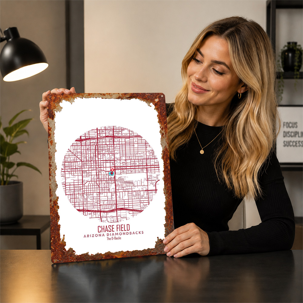 Chase Field Stadium Map Metal  - Custom Map Poster ulasan dan harga
