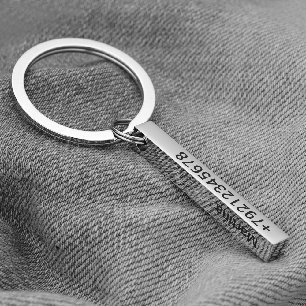 Personalize Keychains 3D Bar S - Initial Ring Custom ulasan dan harga