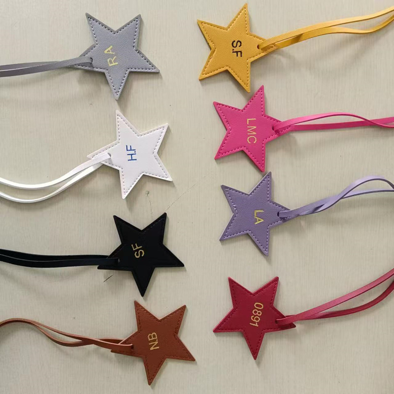 Free initials five pointed sta - Monogram Keychain Leather ulasan dan harga