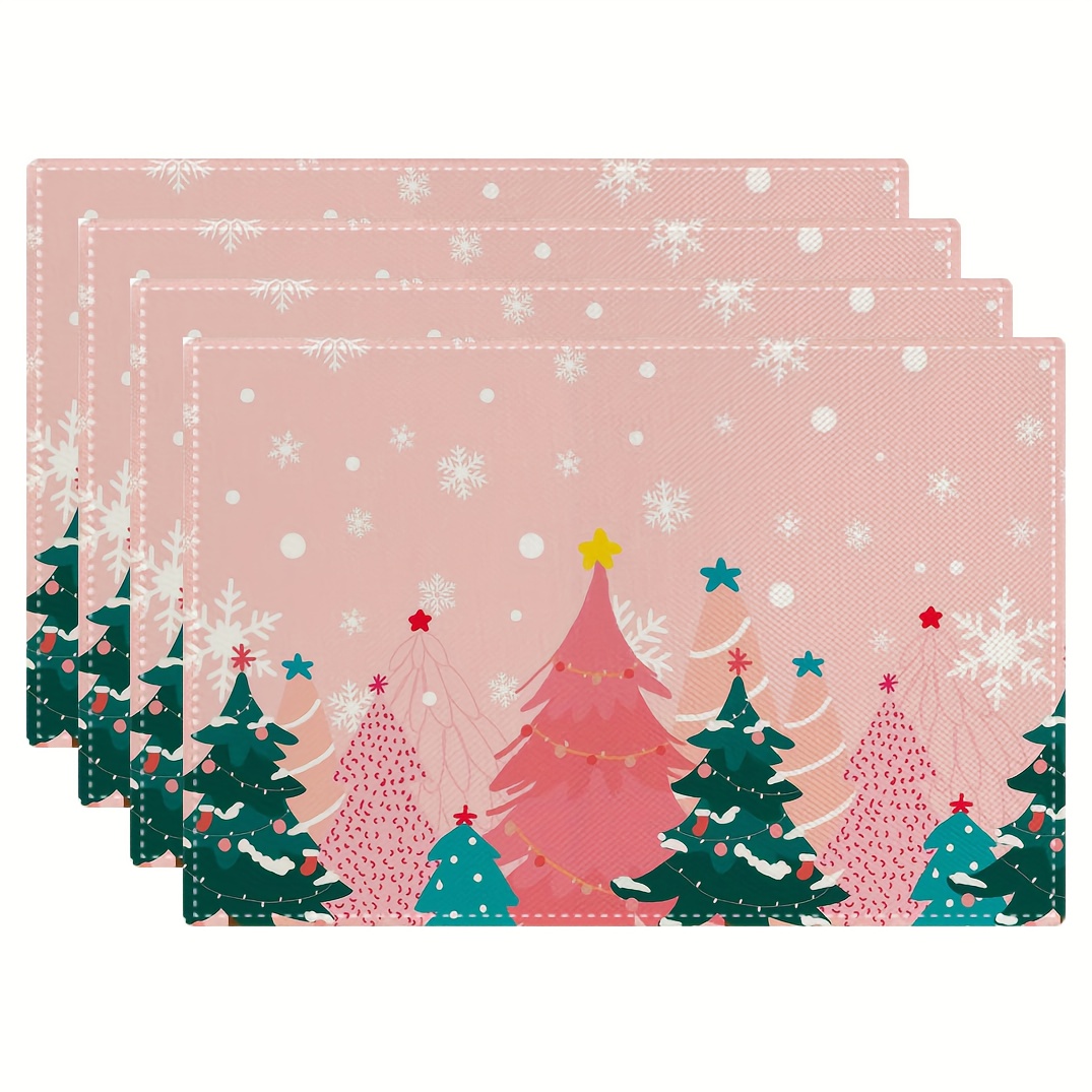 Pink Christmas Tree Printed Pl - Family Tree Print ulasan dan harga