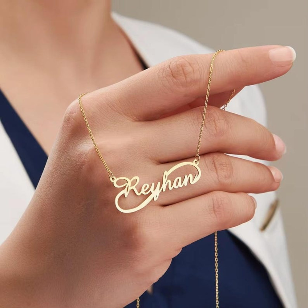 Custom Infinity Name Necklace  - Birth Flower Necklace ulasan dan harga